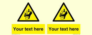 WV7788: Custom warning hand crushing between press brake tool