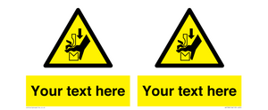 WV7788: Custom warning hand crushing between press brake tool