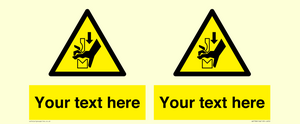 WV7788: Custom warning hand crushing between press brake tool