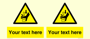 WV7788: Custom warning hand crushing between press brake tool