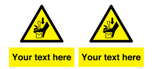 WV7788: Custom warning hand crushing between press brake tool