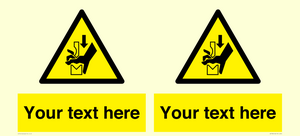 WV7788: Custom warning hand crushing between press brake tool
