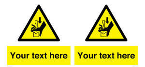 WV7788: Custom warning hand crushing between press brake tool