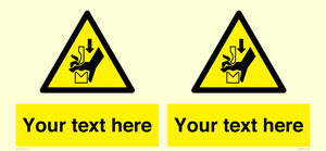 WV7788: Custom warning hand crushing between press brake tool