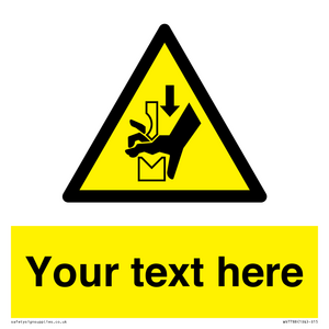 WV7788: Custom warning hand crushing between press brake tool