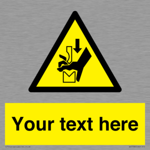 WV7788: Custom warning hand crushing between press brake tool