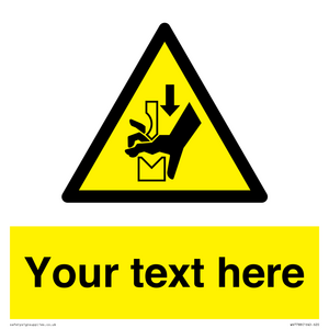 WV7788: Custom warning hand crushing between press brake tool