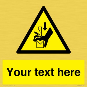 WV7788: Custom warning hand crushing between press brake tool