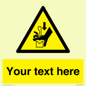WV7788: Custom warning hand crushing between press brake tool