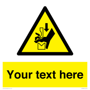 WV7788: Custom warning hand crushing between press brake tool