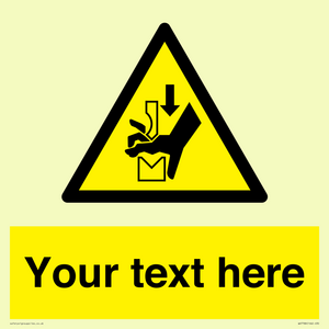 WV7788: Custom warning hand crushing between press brake tool