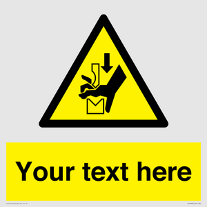 WV7788: Custom warning hand crushing between press brake tool