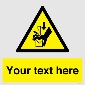 WV7788: Custom warning hand crushing between press brake tool