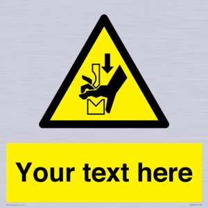 WV7788: Custom warning hand crushing between press brake tool