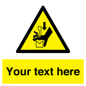 WV7788: Custom warning hand crushing between press brake tool