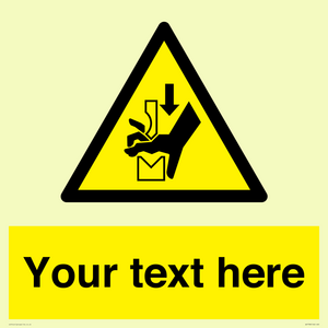 WV7788: Custom warning hand crushing between press brake tool