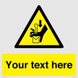 WV7788: Custom warning hand crushing between press brake tool