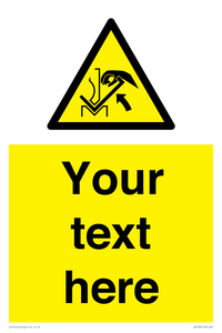 WV7789: Custom warning hand crushing between press brake and material