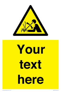 WV7790: Custom Warning rapid movement of workpiece – Viking Signs
