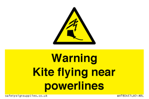WV7804: Warning Kite flying near powerlines