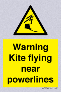 WV7804: Warning Kite flying near powerlines