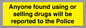 WV7851: Anyone found using or selling drugs will be reported to the Police