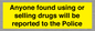 WV7851: Anyone found using or selling drugs will be reported to the Police