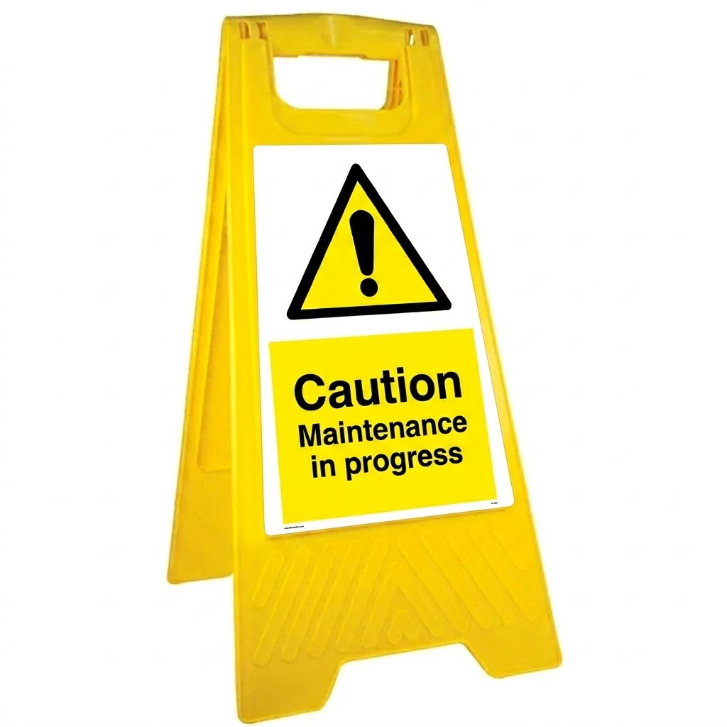 Warning Yellow Plastic A-frame