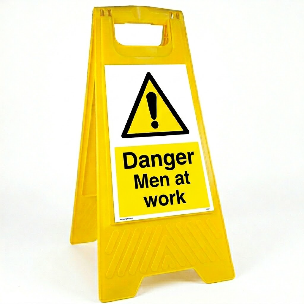 Warning Yellow Plastic A-frame