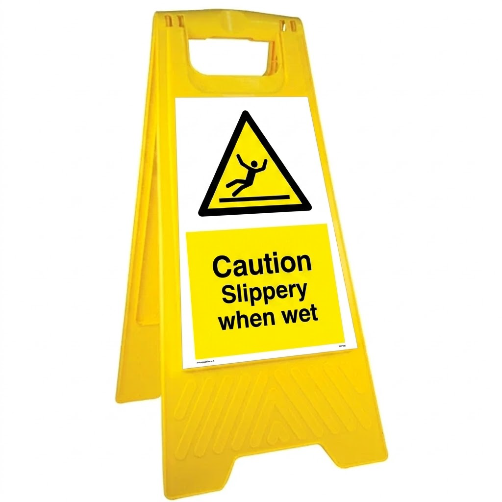 Warning Yellow Plastic A-frame