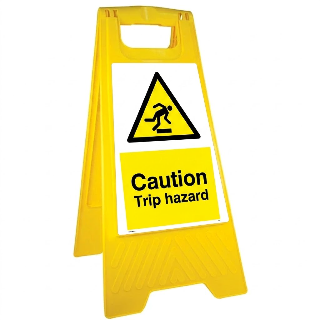Warning Yellow Plastic A-frame